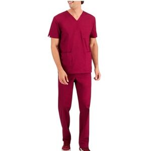 Hanes Scrub Set Unisex Deep Red Burgundy NEW size small